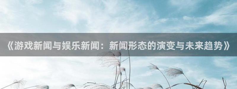 天美娱乐网页登录入口官网：《游戏新闻与娱乐新闻：新闻形态的演